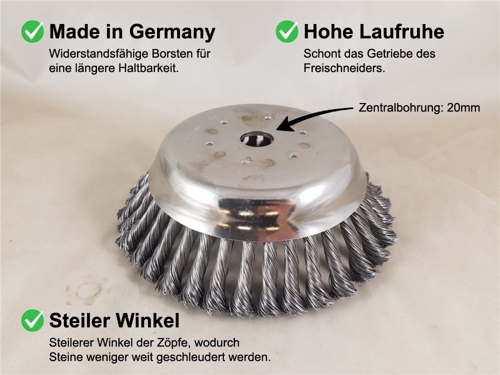 Wildkrautbürste Unkrautbürste STIHL Husqvarna Freischneider Motorsense 180x20mm